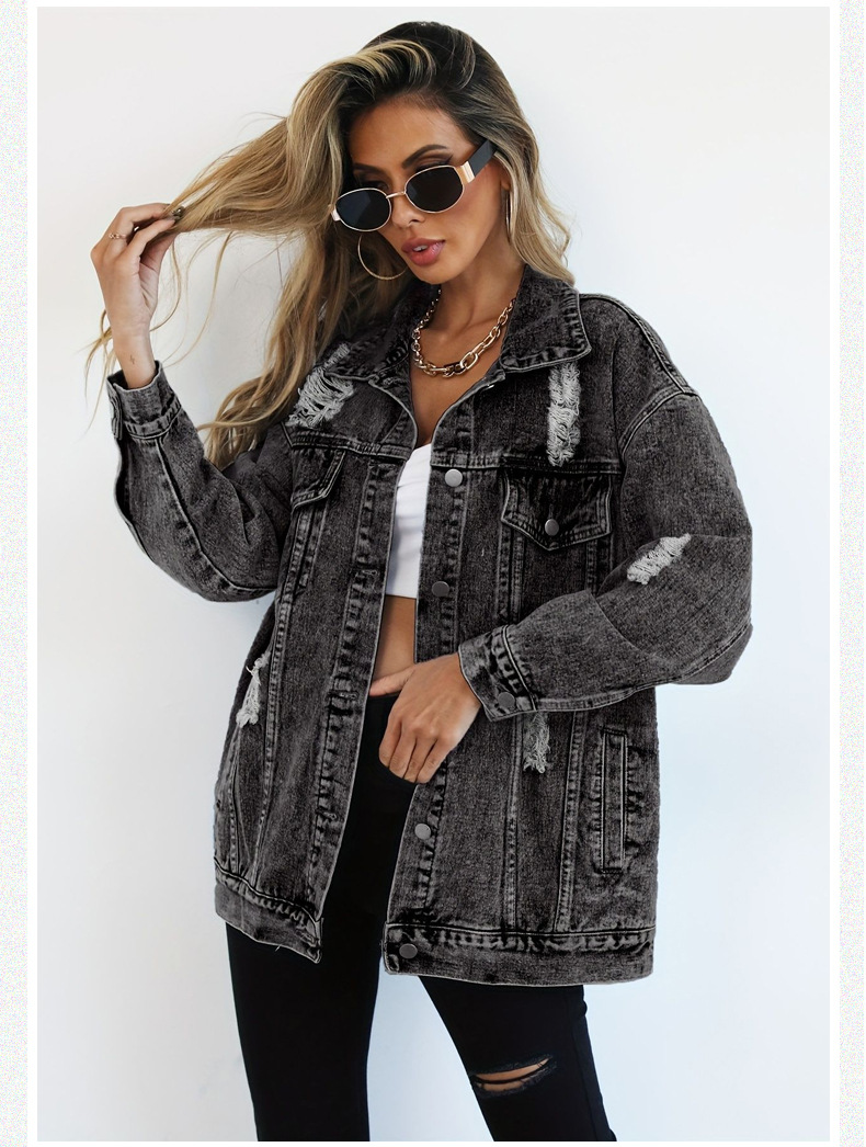 Super Nice Coat Women's Design Sense Niche Tooling Ripped Jacket Bb8df8e8 2699 4818 Ac1e 4757a61d4a45