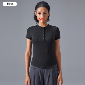 leisure wild running sports nude feel slim fit yoga t shirt