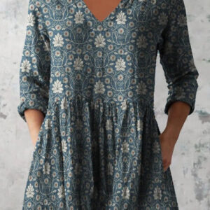 women's loose and comfortable digital printed round neck short sleeved top