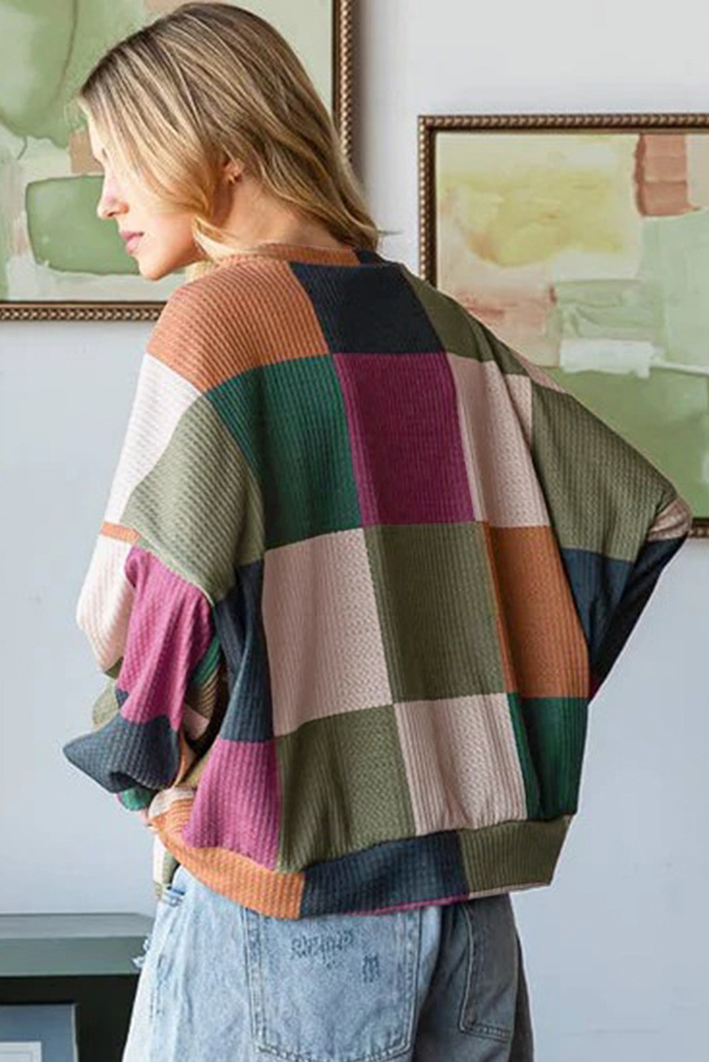 Women's Casual Versatile Color-blocked Round Neck Sweatshirt C2a2ca71 96a6 49aa Abc2 957df7fcf440