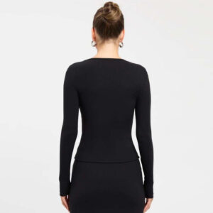 sexy v neck t shirt autumn and winter crop top long sleeve innerwear