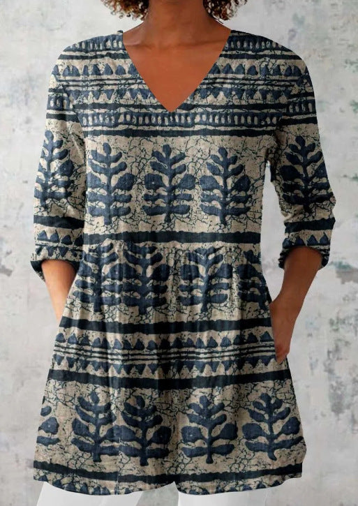 women's loose and comfortable digital printed round neck short sleeved top women's loose and comfortable digital printed round neck short sleeved top