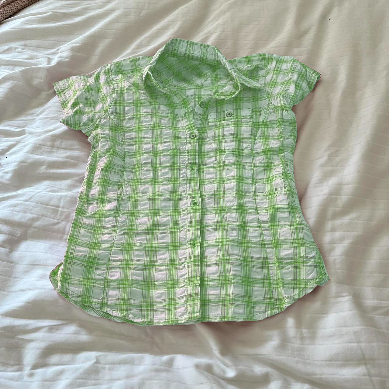 Women's Short-sleeved Plaid Shirt Niche Loose All-matching D242c950 E620 417f 9a2b 9d5bf9d1c908