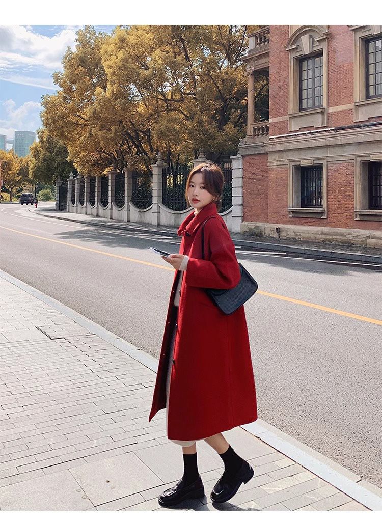 Loose-fit, Turn-down Collar, Double-faced Wool Coat, Mid-length Style D984f593 6669 4f64 Bcec 879eef666796