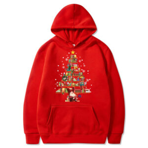 printed pocket hooded long sleeve sweatshirt for men and women
