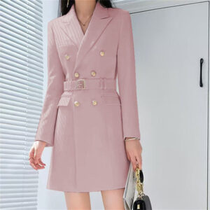 office lady style slimming waist trimming coat women's top