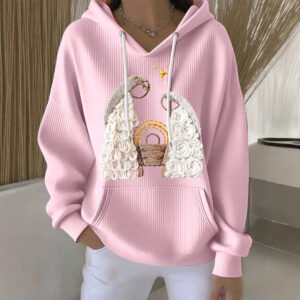 women's casual loose fashion waffle round neck sweatshirt