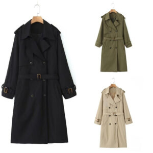 women's fashion casual long trench coat