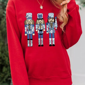 red christmas nutcracker men's guard pattern pullover