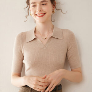 worsted thin cashmere women's bottoming shirt