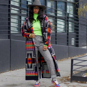 women's long trench coat special interest design