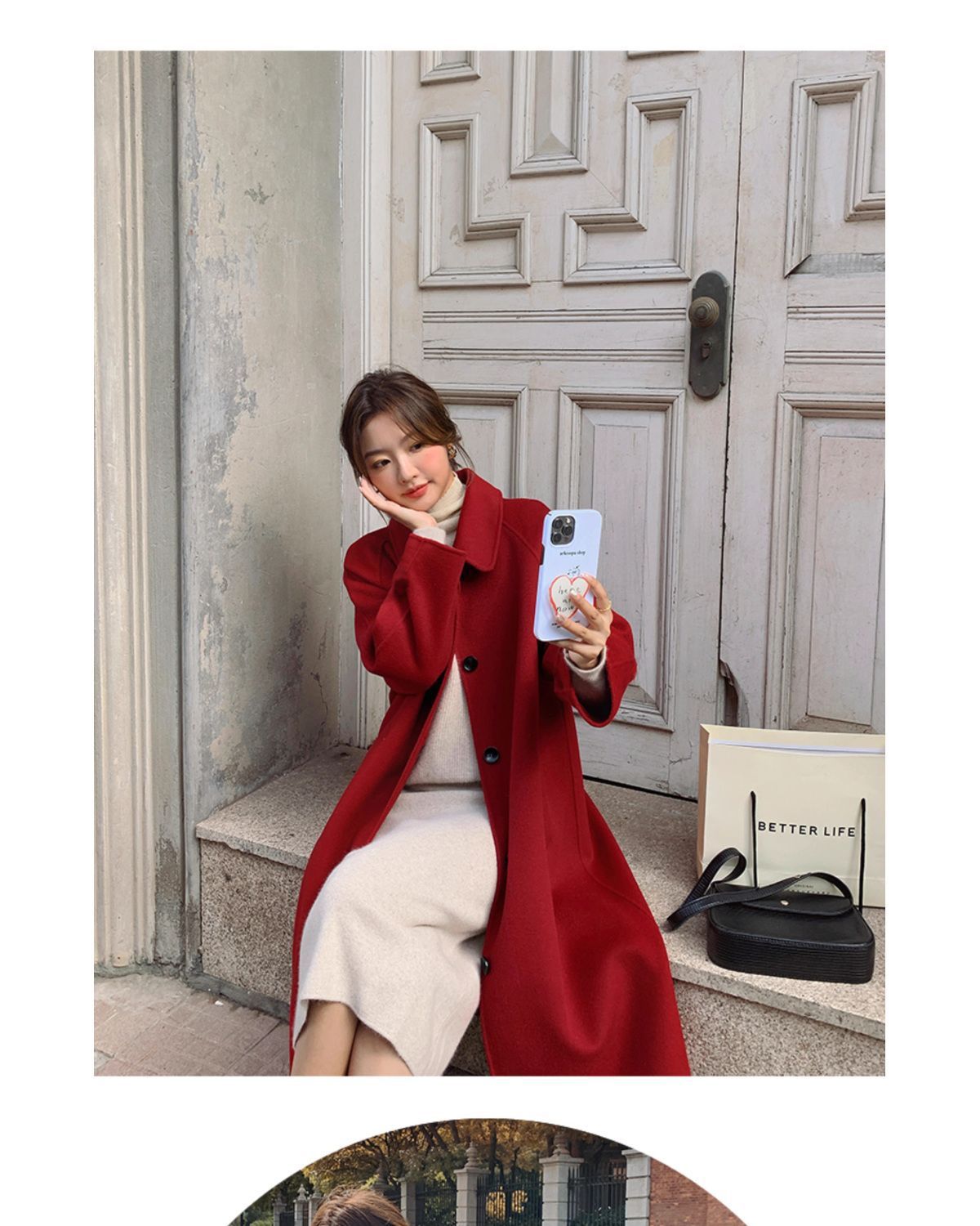 Loose-fit, Turn-down Collar, Double-faced Wool Coat, Mid-length Style F3f55c87 3145 4ad7 83c3 Dcf7b130ca04