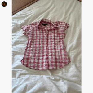 women's short sleeved plaid shirt niche loose all matching
