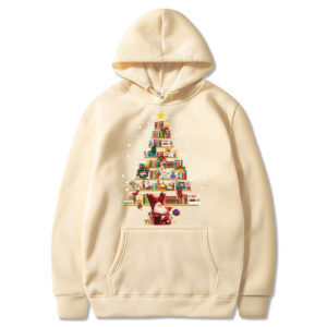 printed pocket hooded long sleeve sweatshirt for men and women